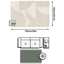 1pc Rug, Carpet, Area Rug, Doormat, Nordic Modern Luxury INS Style - Light Color Creative Asymmetrical Plaid Pattern, Outdoor Carpet For Entryway, Balcony, Hallway, Outdoor, Patio, Living Room, Soft Machine Washable Carpet Mat, Home Decor - Multicolor - View 17