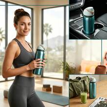 Owa Laa Frozen Blue Large Capacity Stainless Steel Water Bottle,32oz/945ml,With A Straw,Exquisite Appearance,Keeps Drinks Hot Or Cold,Can Hold Iced Drinks And Water,Suitable For Leisure,Work,Sports,Indoors And Outdoors,Perfect Gift Choice - màu xanh băng giá - Xem 2