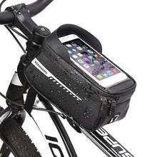 Bicycle Front Frame Bag With TPU Touchscreen Sunshade And Rain Cover, Mountain Bike Storage And Phone Holder (Suitable For Phones Under 7 Inches), Bicycle Top Tube Bag, Frame Bag, Waterproof Sports Bag, Cycling Accessories - Black - View 12
