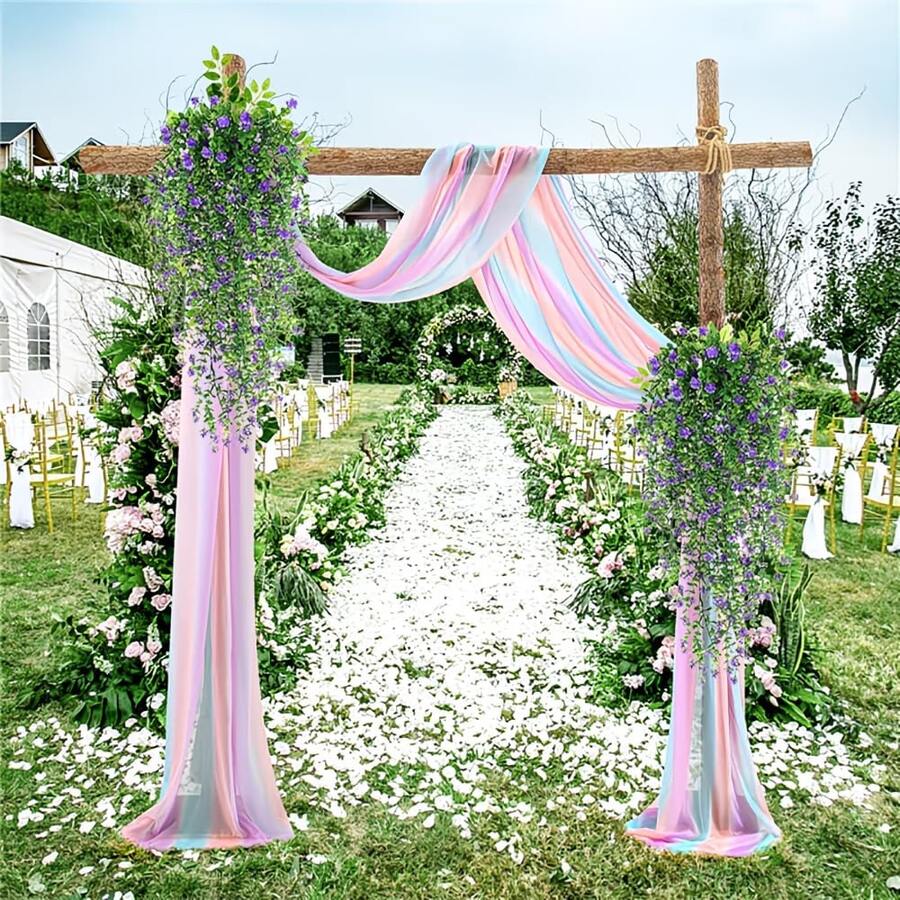 2pcs Artificial Hanging Plants, Fake Eucalyptus Leaf Vines, UV-Resistant Plastic Greenery For Home, Garden, Wedding, Party Decor Indoor And Outdoor - White - View 1