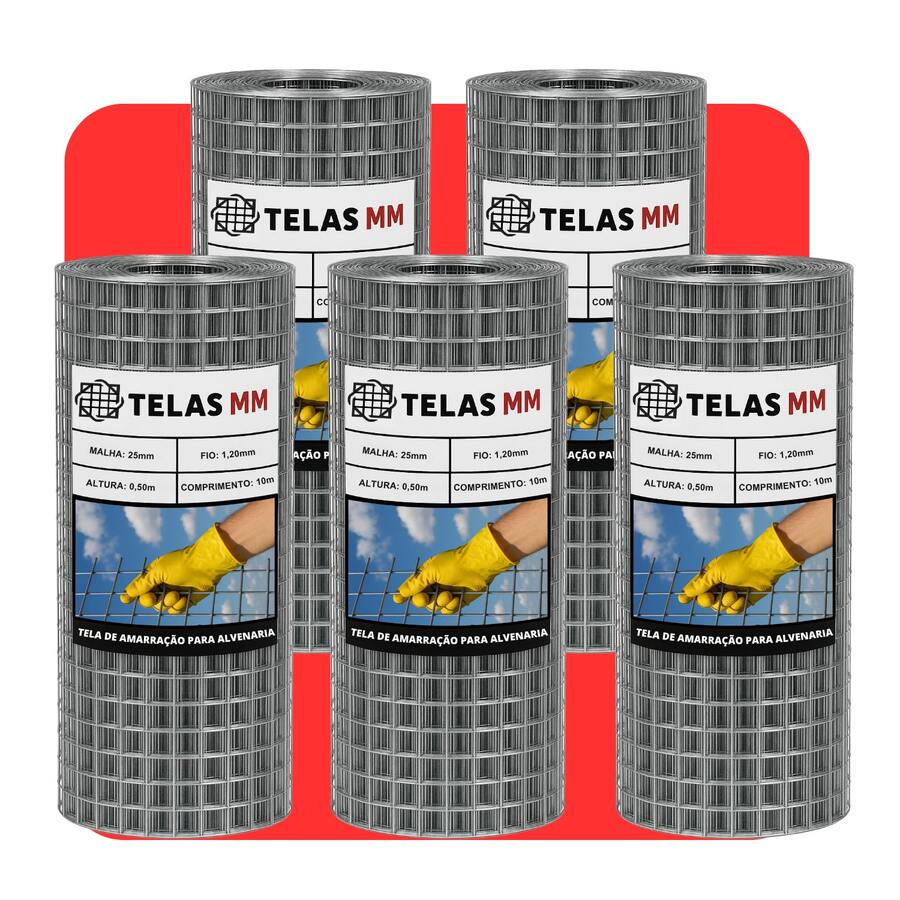 Telas MM Tela Soldada 25mm Multiuso Pets Jardim 10m X 0,50m 5 Rolos - A - Visão 1