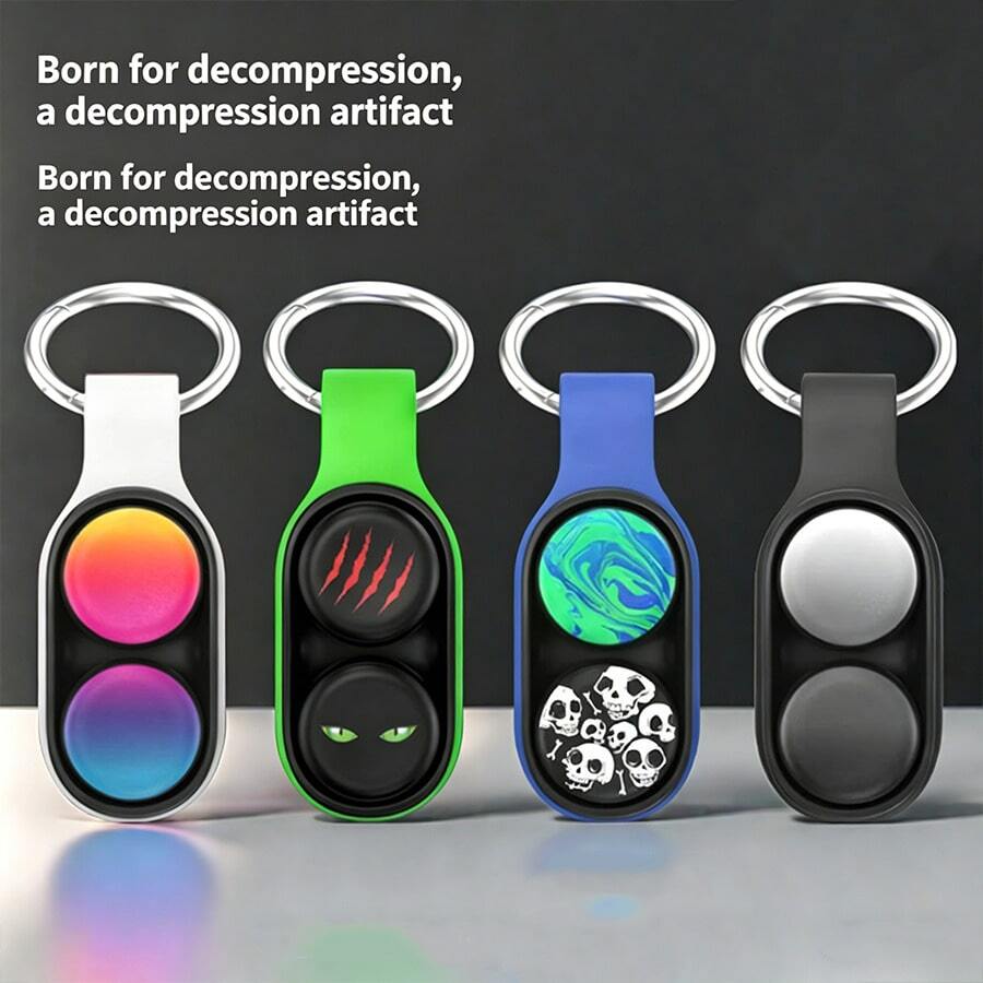 1pc Multi-Color Silicone Magnetic Keychain, Poppuck Finger Pressure Relief Tool, Stress Relief Gadget For Office Workers (Random Color)