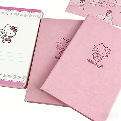 SANRIO 1本三丽鸥粉色硬面笔记本 - 厚实彩色内页，动漫主题，适合用作文具、礼物、生日、周年纪念、毕业典礼、圣诞节、情人节礼物 | 有趣的设计 | 耐用封面（40页）