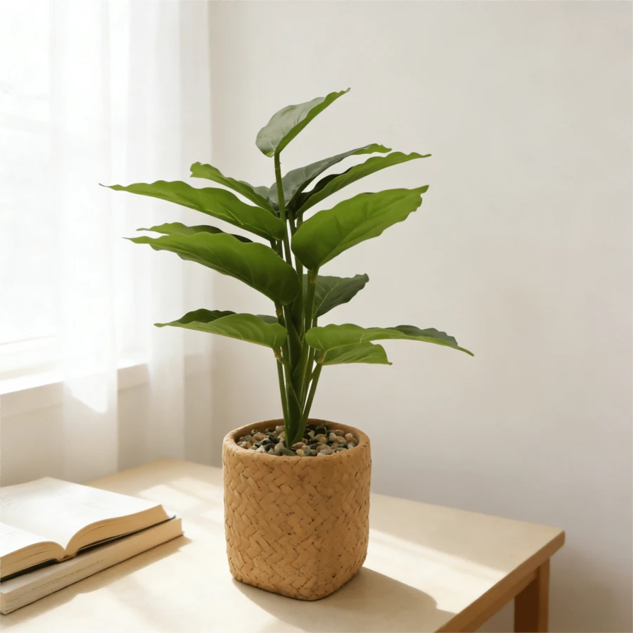 Artificial Faux Bird Of Paradise Plant In Woven Pot 32cm Vibrant Faux Tropical Foliage Elevate Your Space Aesthetic Houseplant For Home Office Desk Decor - Green - View 1