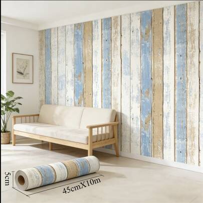 1卷自粘墙纸，木纹纹理，可移除，防水PVC墙纸，耐油，可剥离粘贴，适用于电器、家居装饰、衣柜、房间背景、厨房翻新，乙烯基墙纸卷，夏季美学墙纸，17.71 x 393.7英寸