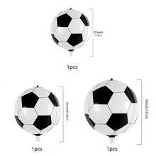 3 piezas de globos de fútbol 3D en blanco y negro de 22+32+50 pulgadas, adecuados para fiestas de cumpleaños, celebraciones de fútbol y decoración para fiestas temáticas - Ver 4