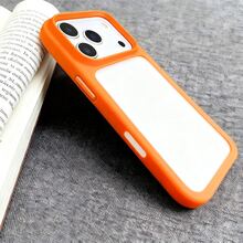 Orange-Frame Transparent Phone Case, Minimalist Drop-Resistant Full-Coverage Protective Case, Stylish Design, Compatible With Apple 17, 17 Pro, 17 Pro Max, 16, 16 Pro, 16 Plus, 16 Pro Max, 15 Pro, 15 Pro Max. - Orange - View 10