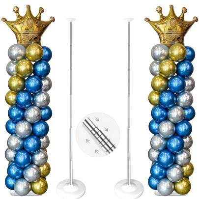 2件套可伸缩金属气球拱门支架，适用于婚礼装饰、生日、周年纪念、主题派对装饰