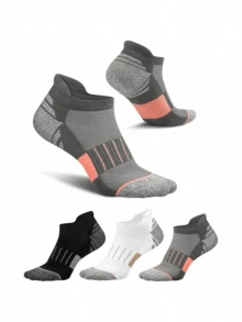 3 Pairs Men's Sports Ankle Socks, Low-Cut Athletic Socks With Reinforced Heel & Toe, Suitable For Running, Gym Workout & Training, Available In Multi-Pack & Multiple Colors - Multicolor - View 2