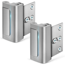2 Pack Home Security Door Lock With Screws, Childproof Door Reinforcement Lock, Upgraded Door Latch Lock, Inside Lock To Defend Your Home And Guard Bedroom Patio, Aluminum Construction Finish, Frame Lock, Silver - Silver Security Door Lock 2-piece Set - View 2