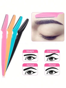 10pcs Women Eyebrow Razors, Multi-Functional Callus Remover Beauty Tools, Multi-Purpose Facial Hair Remover, Face Exfoliator, Available In Multiple Colors - Multicolor - View 2