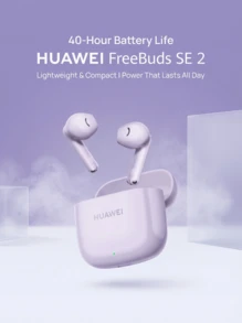 FreeBuds SE 2 Bluetooth Earbuds Feature A Lightweight Design And A Long Battery Life Of Up To 40 Hours. Bluetooth 5.3 Offers Low Latency, Making Them Suitable For Various Scenarios Including Commuting, Exercise, And Studying. Available In Taro Purple. - Taro Purple - View 2