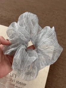 1 chiếc dây buộc tóc xếp ly kiểu Hàn Quốc bằng vải organza, đính đá lấp lánh, thích hợp cho tóc đuôi ngựa, du lịch, sinh nhật. - Nhiều màu - Xem 10