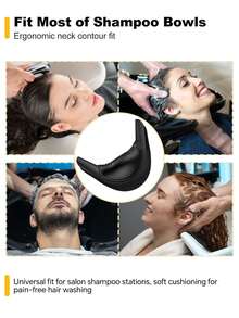 Gối kê cổ cho bồn gội đầu salon, gối kê cổ chuyên nghiệp cho bồn gội đầu, đệm kê cổ bằng silicon cho bồn rửa mặt, khay gội đầu, bồn rửa gia đình. - màu đen - Xem 8