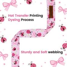 Lionheart Glory Cute Ladybug Pattern Adjustable Soft Pet Dog Collar Suitable For Dogs Puppies Girls Boys Spring Summer - Dusty Pink - View 5