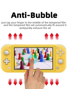 1-5片装钢化玻璃屏幕保护膜，适用于Switch Lite，透明高清，清晰防刮，防指纹，无气泡，完美适配2019款Switch Lite。 - 查看 8