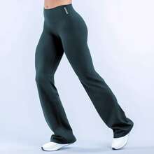 DYFINE Impact Quick-Dry Cool Touch Sculpting Collection - Flare Booty Leggings, Airy Feel, Butt Lifting Yoga Pants For High-Impact Fitness, Running & Training, All-Season Wear - Xanh lá thông - Xem 6