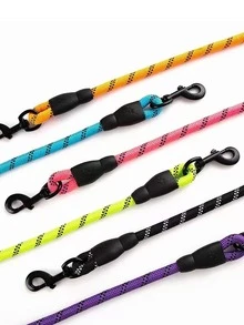 Reflective Nylon Pet Leash, Universal For Cats & Dogs, Foam Handle, Comfortable & Secure, Suitable For Walking, Traveling, Hiking - Multicolor - View 13