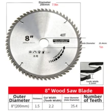 6-Inch, 8-Inch And 10-Inch TCT Sharp Saw Blades, Available In 40 Teeth And 60 Teeth Options. Designed For Miter Saws And Table Saws, Ideal Choice For Woodworking. - A - View 11