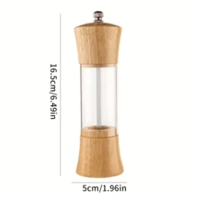 1个木制胡椒研磨器，简约木制胡椒研磨器，手动香料研磨器，可重复使用的烧烤野餐香料瓶，厨房工具 - 彩色 - 查看 14