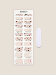 Bộ 22 miếng dán móng tay gel UV không dính 5D hoàn toàn mới, với thiết kế dập nổi hình bướm và trái tim, không cần dùng đèn UV để làm khô. - Nhiều màu - Xem 3