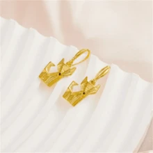 1 par de pendientes con colgante de zorro retro y lindo, joyería de moda estilo bohemio adecuada para uso diario y fiestas - Amarillo Oro - Ver 6
