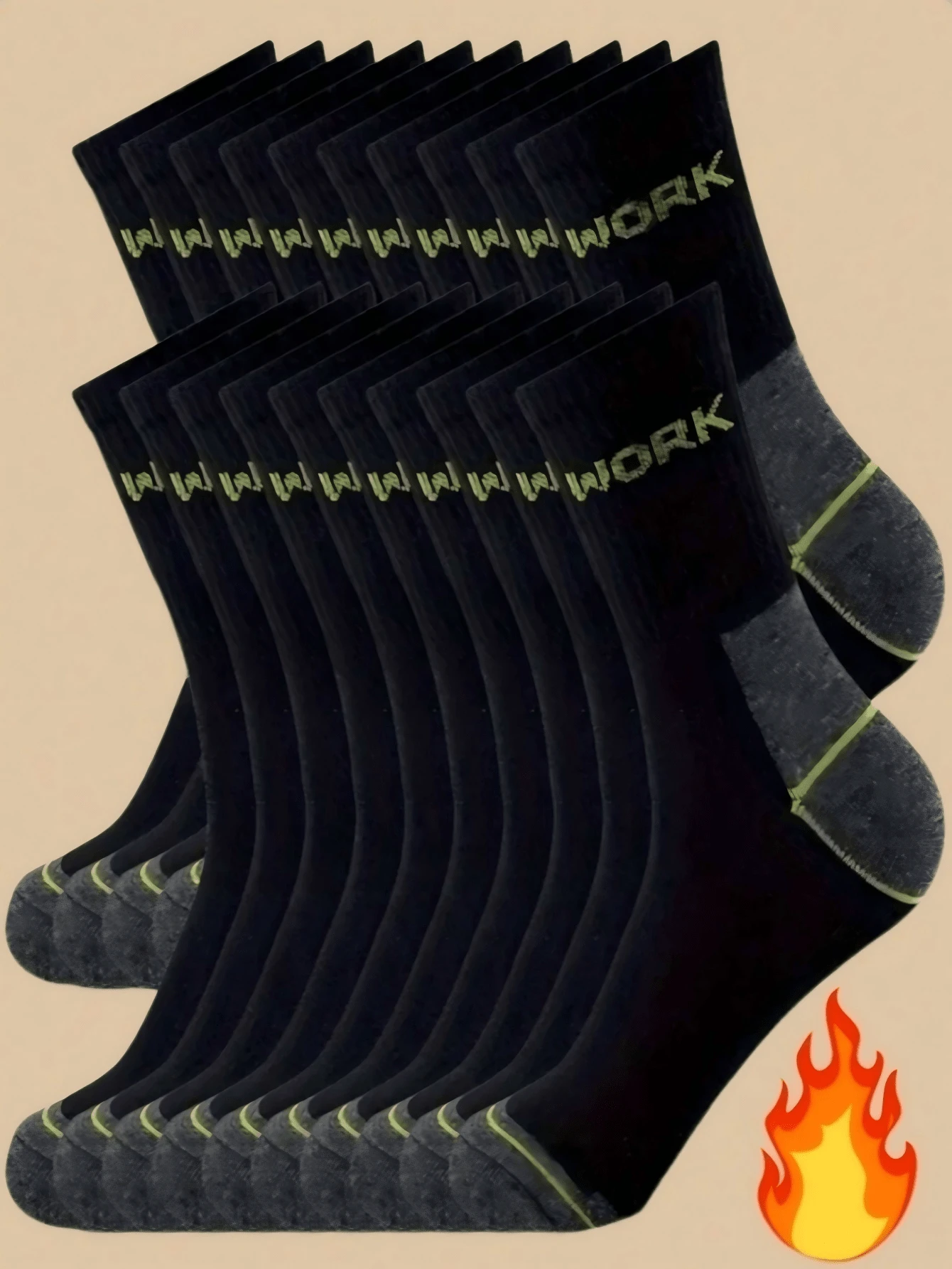 5 pares de calcetines de tripulación resistentes a la humedad y al olor para hombres, calcetines de tobillo bajo para deportes, trabajo y todas las estaciones - Multicolor - Ver 1