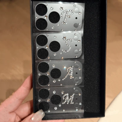 Luxury Bling Rhinestone 3D Star Heart English Letter A,S,B,F,K,M,R,T Camera Lens Film Compatible With IPhone 17 Pro Max 17 Pro Fashion Creativity Matte Transparent Film Lens Protector Cap