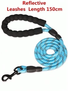 Reflective Nylon Pet Leash, Universal For Cats & Dogs, Foam Handle, Comfortable & Secure, Suitable For Walking, Traveling, Hiking - Multicolor - View 3