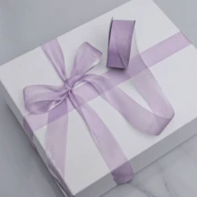 1 Roll Silk Milk Silk Ribbon/Transparent Chiffon Ribbon/Floral & Gift Wrapping Ribbon, Material For Making Hair Accessories Bow Tie, Gift Box Decoration - A - View 6