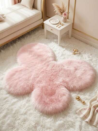 1 块蓬松地毯，有紫色、粉色、红色、黑色可选，蝴蝶形状，柔软亲肤，吸水，秋冬季厚地毯，卧室装饰地毯，客厅，小地毯，家居装饰，可水洗户外地毯