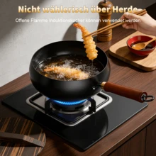 Gusseisenpfanne | Robuste, dicke Kochtöpfe | Induktionsgeeignet für Gas-/Herde | Gleichmäßige Wärmeverteilung | Langlebig zum Braten/Schmoren/Frittieren/Kochen | Traditioneller Topf - Übersicht 6
