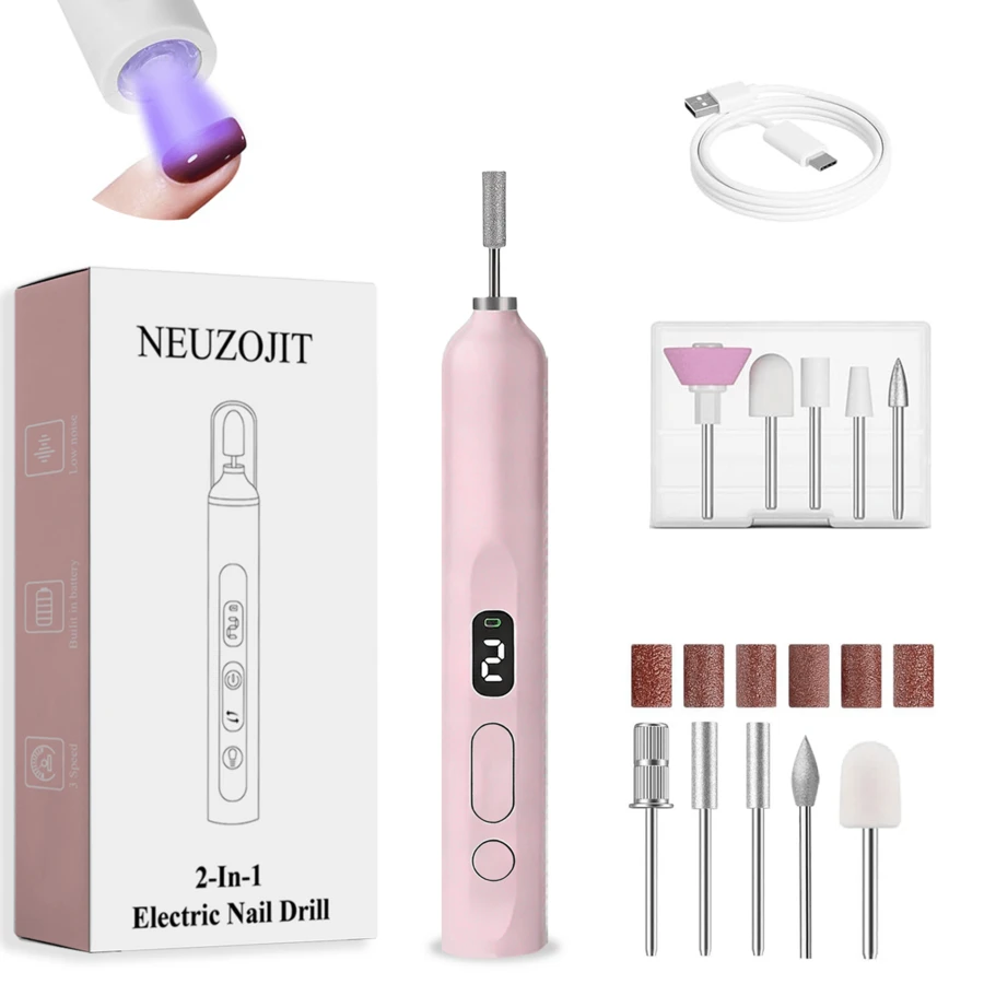 Upgrade Portable 2-In-1 Electric Nail Drill & UV Nail Lamp, Durable 3+ Years Service Life For Professional Manicure & Pedicure - Nhiều màu - Xem 1