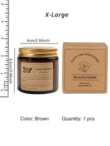 1 st doftljus i brun/klar glasburk, naturligt sojavax med växtextrakt, lämpligt för dekoration till högtider och sammankomster, kreativt glasljus, flera dofter tillgängliga, bästa valet för presenter, långvarig arom - Brun - Visa 22