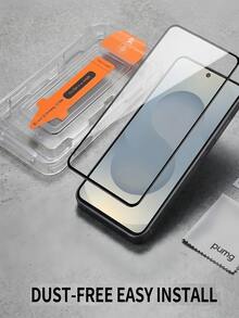 2片装高清钢化玻璃屏幕保护膜，防爆防刮，兼容三星Galaxy S26 S25 S24 A56 A36 A16 A26/Note 14 13 Pro 4G 5G、Poco 17系列，9H硬度，无气泡，自粘式，易于安装，手机屏幕保护膜 - 無色 - 查看 6