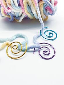 3pcs Hookless Spiral Locking Needles, Spiral Design, Secure Locking, Won't Hook Or Damage Fabric. Compact & Portable, Prevent Yarn Slipping, Assist Knitting Patterns, Also Can Be Used As Decorative Buttons For Clothing - Spiral Needle - View 6