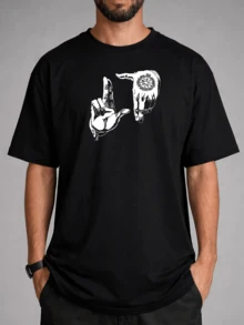 Anime Manga T-Shirt Hellsing Alucard Dark Fantasy Somber Shounen Japanese Animation Geek Unisex Men's Women's 100% Cotton Top Premium Streetwear New Release Immediate Shipping Various Colors!! - 黑色 - 查看 5