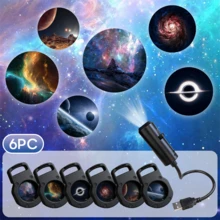 3/6/10颗装 USB LED 星空投影灯，360°旋转星空图案，USB供电台灯，适合情人节、生日礼物、电脑房装饰，无遥控器 - USB/銀河款 - 查看 14