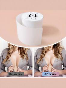 5m Long Transparent Chest Tape, Self-Adhesive Bra Silicone Nipple Covers,Suitable For A-G,Replace Your Bra-Instant Bob Tape,Boobytape For Breast Push Up&Strapless Dress With Secure-Closing Push-Up Nipple Shields For Comfort And Concealment - Nhiều màu - Xem 3