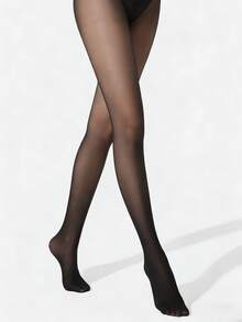 1 Pair 20D Women's Shaping Comfortable Transparent Pantyhose, Soft Black Leggings - Black - View 7