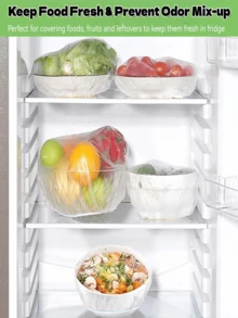 200PCS Colorful Disposable Elastic Bowl Covers, Stretch Food Lids, Dust-Proof And Fresh-Keeping, Great Alternative To Plastic Wrap. Suitable For Bowls, Plates, Fruits, Bread Proofing, Picnics, Camping And Daily Kitchen Use - Multicolor - View 8