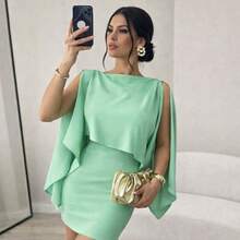 Evening Wedding Party Dress And Blouse Set - 淺綠色 - 查看 1