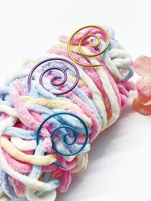3pcs Hookless Spiral Locking Needles, Spiral Design, Secure Locking, Won't Hook Or Damage Fabric. Compact & Portable, Prevent Yarn Slipping, Assist Knitting Patterns, Also Can Be Used As Decorative Buttons For Clothing - Spiral Needle - View 5
