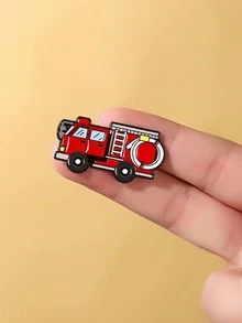 Bộ 4 huy hiệu tráng men hình xe cứu hỏa, huy hiệu xe cứu hỏa màu đỏ, thích hợp để gắn lên ba lô và áo khoác. - Nhiều màu - Xem 5