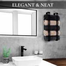 Towel Bar Roll, Bathroom Towel Rack, Wall-Mounted Metal Bathroom Shelf, Compact Bathroom Towel Rack, Wall-Mounted Towel Rack, Wall-Mounted Vertical Towel Roll Storage Rack - Multicolor - View 5