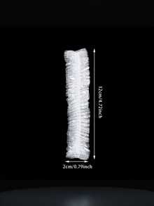 100 Pcs Transparent Shower Cap Clear Hair Protection Cap Suitable For Salons, Spas, And Home Use - Leak-Proof Bathroom And Travel Hair Cove - Transparent - View 3