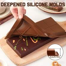 1pc Silicone Chocolate Bar Mold, 10 Compartments, Non-Stick Silicone Baking Mold, Suitable For Chocolate, Jelly, Candies And Energy Bars, Rectangular Kitchen Baking Tool - Multicolor - View 11