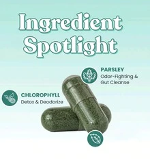 Fantasy Box Chlorophyll Capsules - 30 Vegan Capsules For Detox, Digestion, Gut Health, Skin Support, And Oily Skin - Natural Energy Booster (200mg) - 2 CÁI - Xem 2