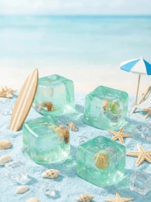 1pc Adult Soft Squishy Gadget, Transparent Ocean Design Tender & Stretchy, Fluffy Silky Handheld Novelty Item For Desk, Home And Party - Multicolor - View 2