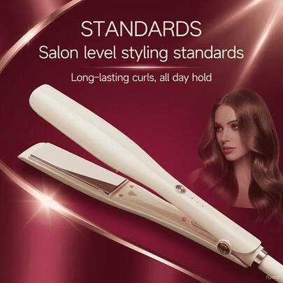Máy tạo kiểu tóc chuyên nghiệp, máy duỗi tóc phủ gốm, điện áp kép, nhiệt độ điều chỉnh được, máy duỗi và uốn tóc 2 trong 1 dành cho nữ, thích hợp sử dụng khi đi du lịch và tại nhà.